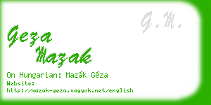 geza mazak business card