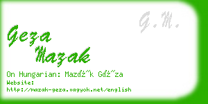 geza mazak business card